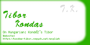 tibor kondas business card